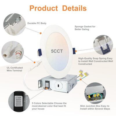 6-inch recessed LED panel downlight