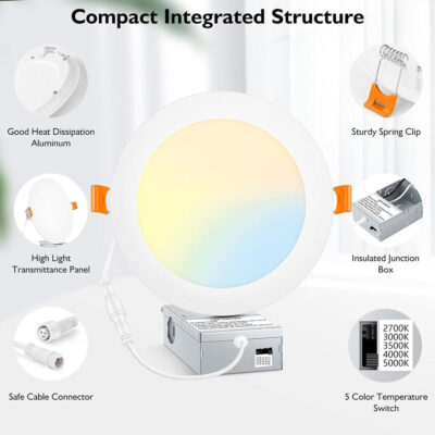 dimmable recessed LED downlight round