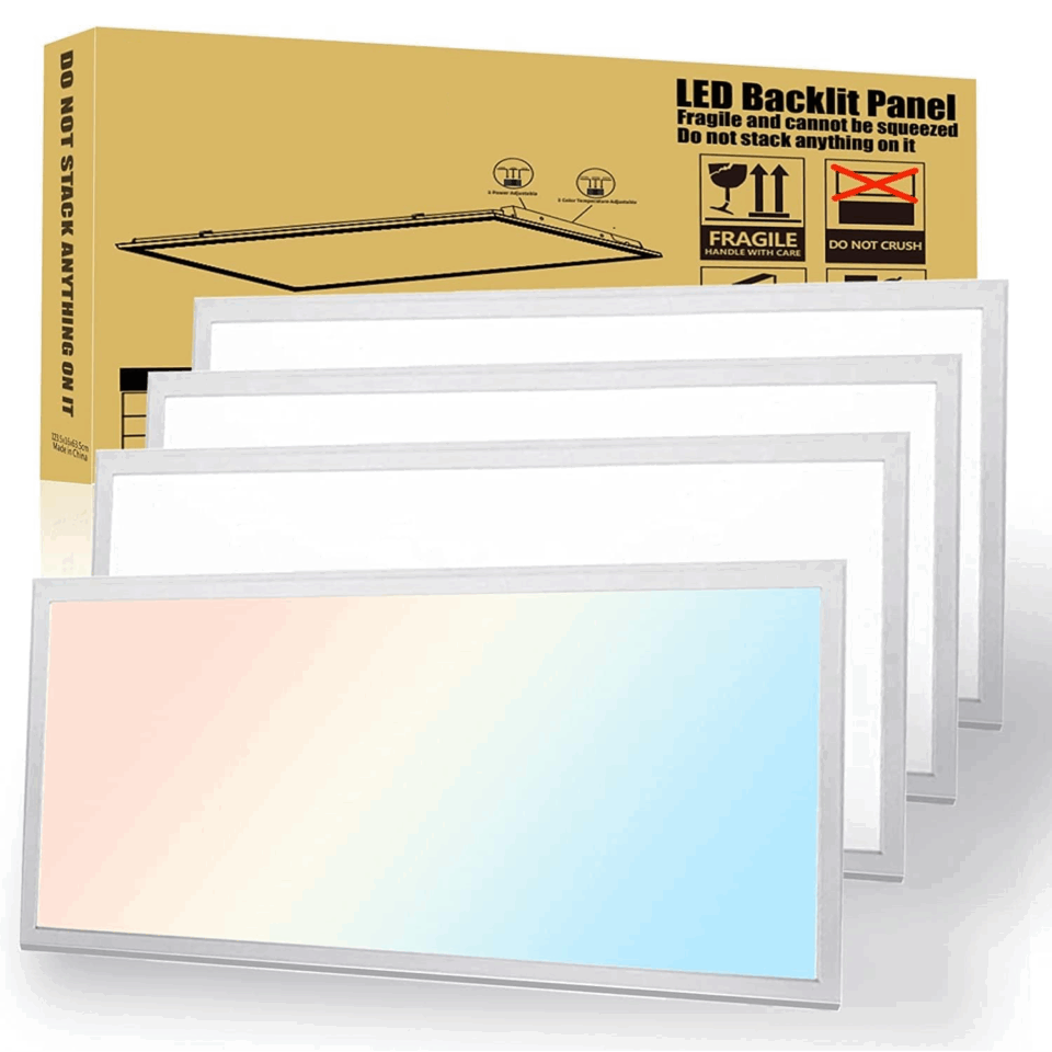 LED flat panel light backlit fixture