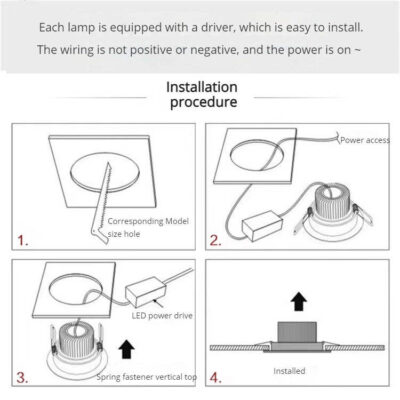 commercial LED COB recessed downlight